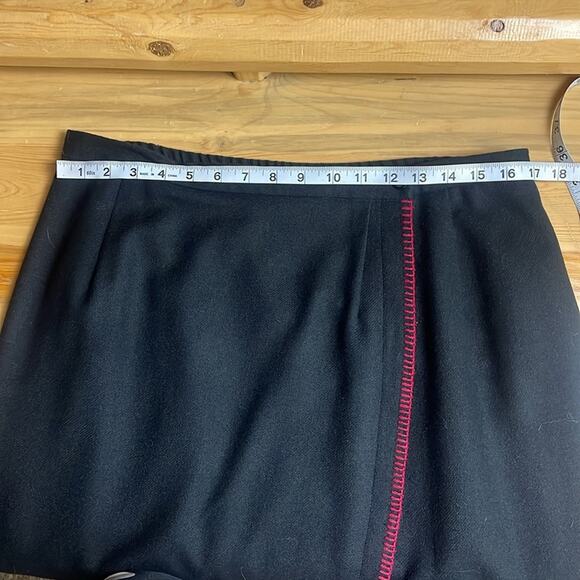 Vintage Requirements 100% wool southwestern red stitch wrap front skirt sz 14 - Picture 11 of 12
